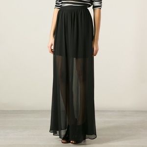 Sheer Overlay Maxi Skirt